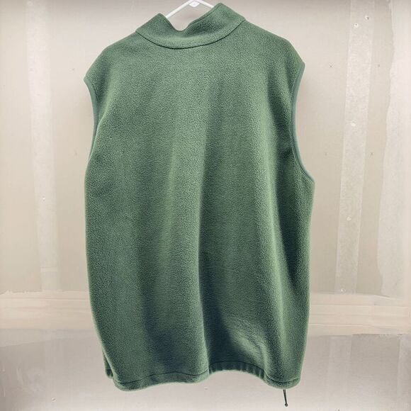 Lands End Full Zip Fleece Vest Sleeveless Jacket with Embroidery Big 2XL 50-52 - Picture 2 of 5